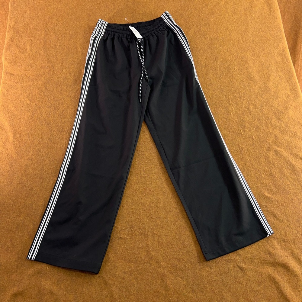Lou & Grey Womens Small Black Side Stripe Drawstring Track Pants NWT